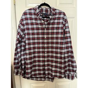 Ralph Lauren Men's Plaid 2XL Button Down Shirt With Blue Pony Logo